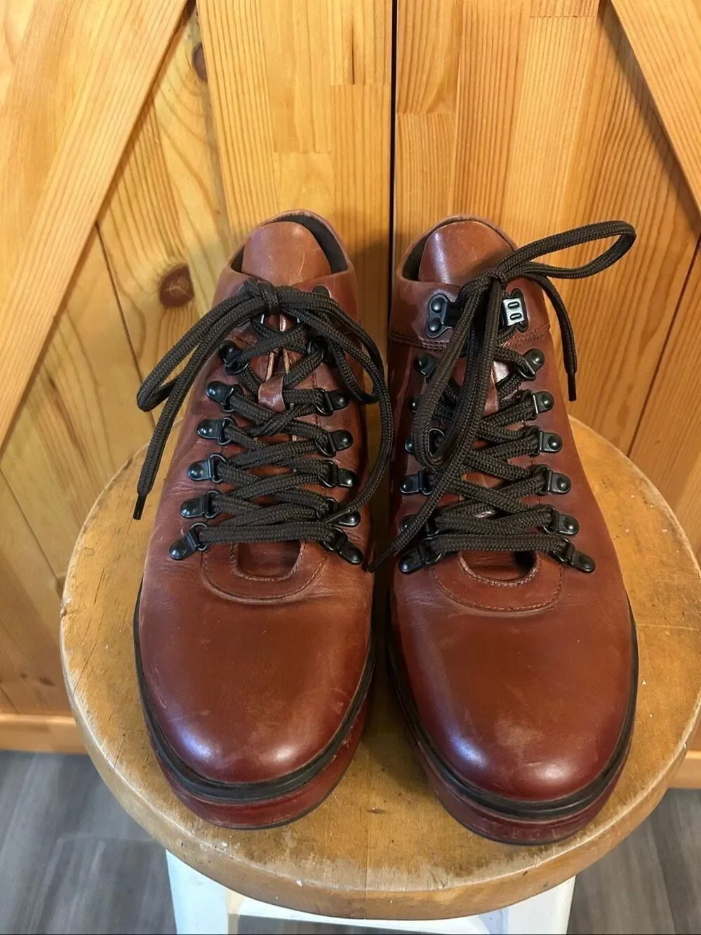 Kenneth Cole New York Climb The Rope Boots Cognac Brown Sz 10.5